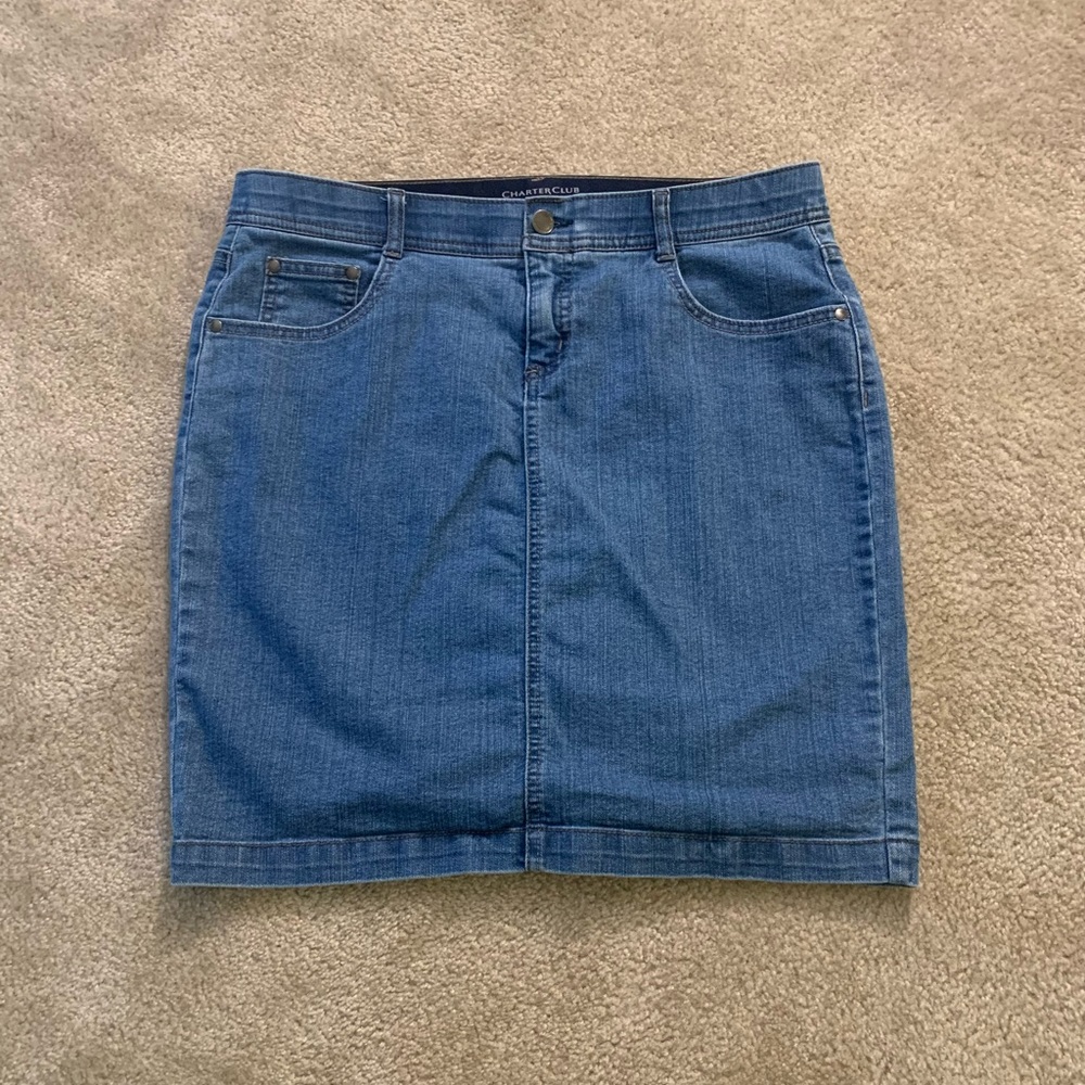 Charter Club Petite Jean Skirt